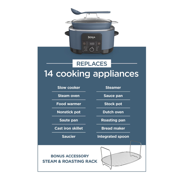 Ninja 14-in-1 PossibleCooker PRO 8.5-Qt Multi-Cooker with Steam & Roasting Rack, Blue, MC1001ABL