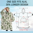 thumbnail image 4 of Oversized Wearable Blanket Hoodie,Beige Buffalo Skull Cactus Succulent Pattern Sherpa Blanket Hoodie with Super Pockets,Super Warm Fuzzy Pullover for Women & Men, 4 of 6