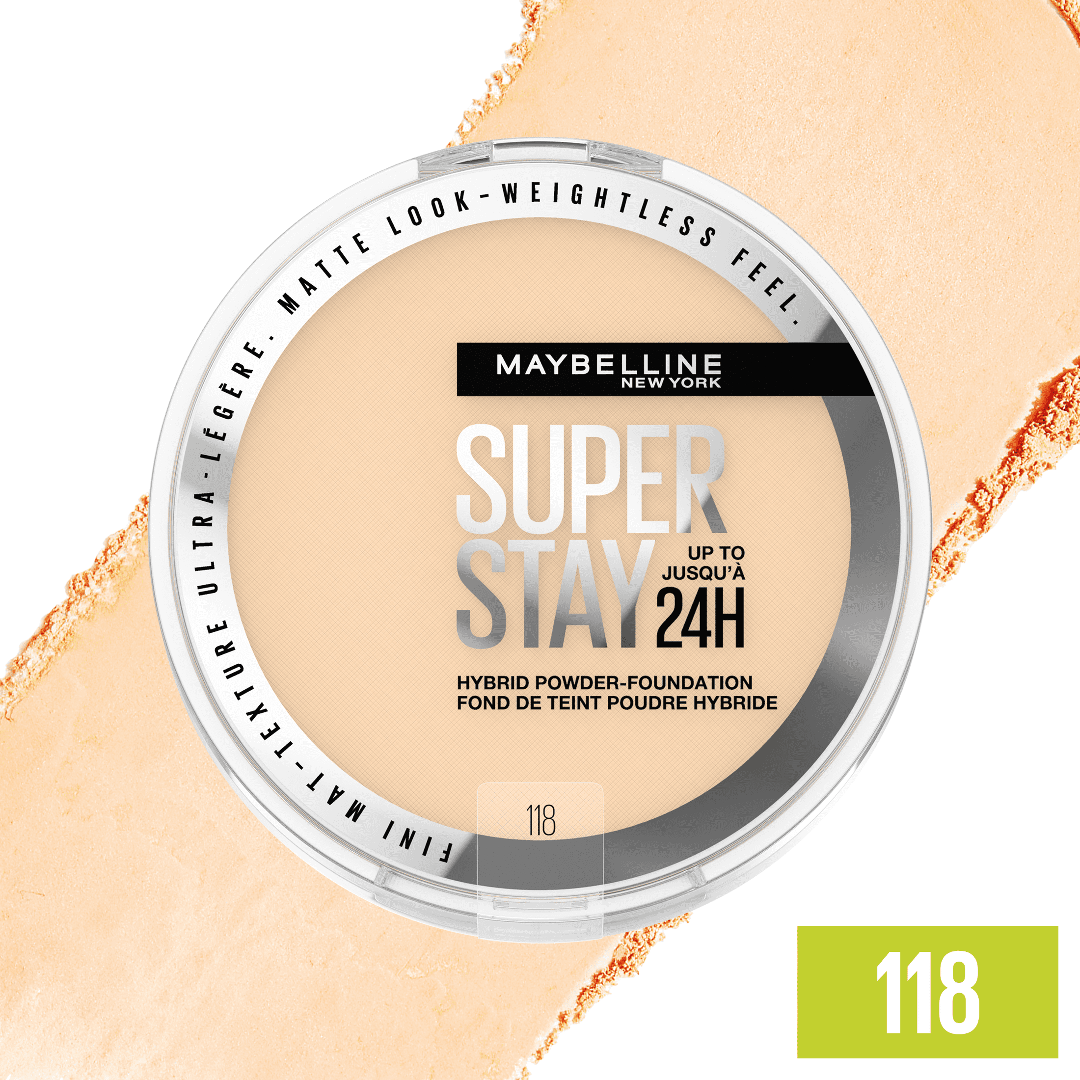 (2 pack) Maybelline Super Stay Powder Foundation Makeup, Soft Matte Finish, 118, 0.21 oz