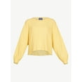 thumbnail image 5 of Scoop Women's Waffle Knit Slouch Top with Long Sleeves, 5 of 6