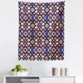 thumbnail image 1 of Bohemian Art Tapestry, Geometric Folkloric Ornament Colorful Details Rhombus Look Shapes, Fabric Wall Hanging Decor for Bedroom Living Room Dorm, 5 Sizes, Indigo and Multicolor, by Ambesonne, 1 of 1