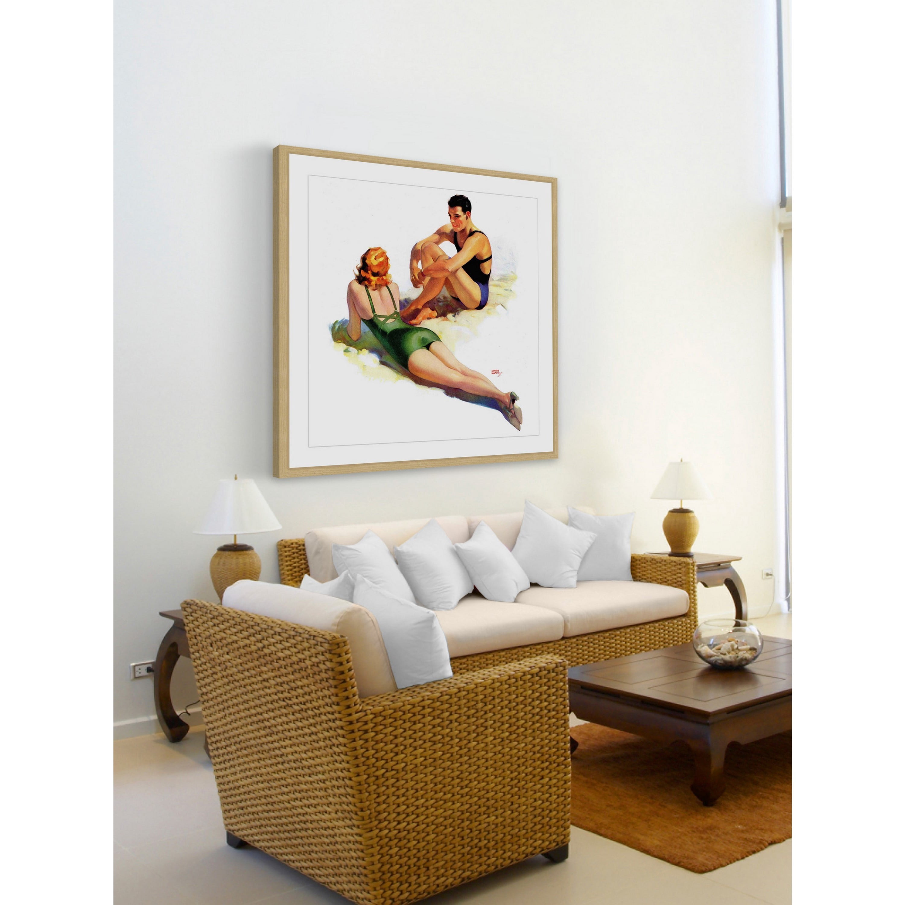 "Sunbathers" Framed Painting Print