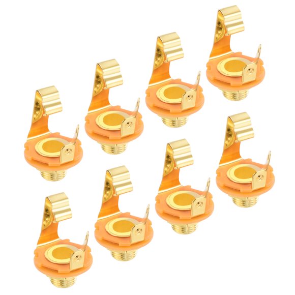 Uxcell 8 Pcs Jack de entrada para guitarra 1/4" Jack estéreo mono montado en panel dorado para guitarra, bajo, altavoz, pedal