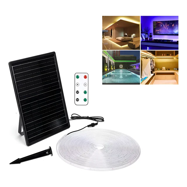 Tiras Led Solar Exterior 20m Rgb 200w Ip65 Impermeable Rgb