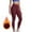Wine, variant on Women's Fleece Lined Leggings Winter Warm High Waist Yoga Pants No Front Seam Tummy Contro Thermal Bottom Wine M