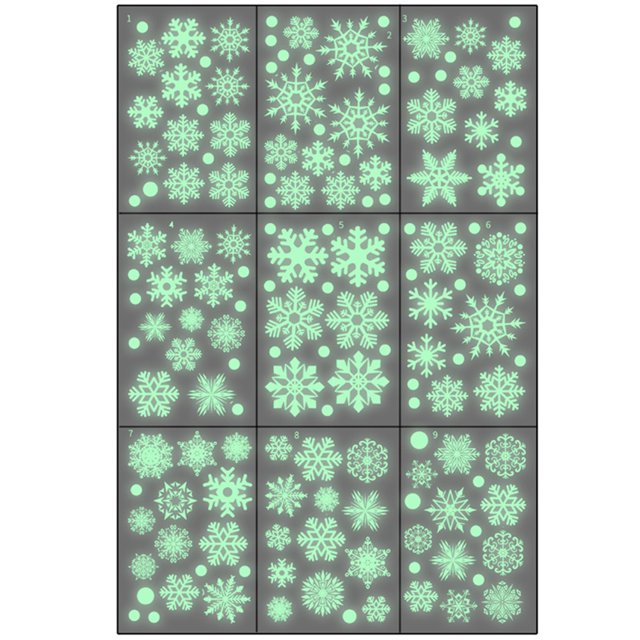 Weihnachts-Schneeflocken-Fensteraufkleber, Frohe Weihnachten-Fensteraufkleber für Partydekorationen Zhivalor CWY-0658