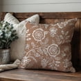 thumbnail image 2 of Jacobean Floral Throw Pillow Covers 18x18 Inch Taupe Vintage Cottage Outdoor Farmhouse Decorations Decorative Throw Pillows Cases Set of 2 for Home Bed Living Room Couch Decor, 2 of 6