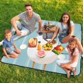 thumbnail image 7 of White Duck Blue Striped Background Waterproof Picnic Blanket with Foldable Zipper, Suitable for Outdoor Use, Suitable for Travel, Camping, Beaches, Parks, Grasslands, Picnic Blanket Accessories, 7 of 7