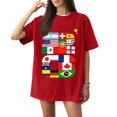thumbnail image 2 of Women's Football Graphic T-Shirt, Women's Soccer Letter Print Short Sleeve T-Shirt, Casual Summer Neck Top for Women Sports Fan Tee Shirt Everyday for Soccer Tournament 2026 Red Size: 2XL, 2 of 5