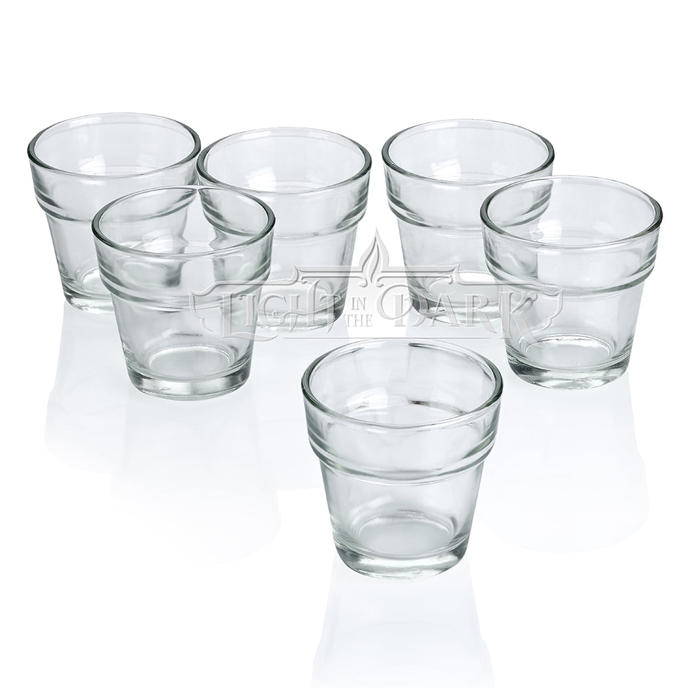 Clear Glass Flower Pot Votive Candle Holders Set of 36