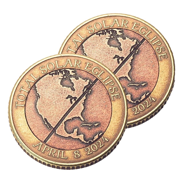 Moneda conmemorativa de eclipses solares totales 2024, juguetes de eclipses, regalo conmemorativo de eclipses solares totales
