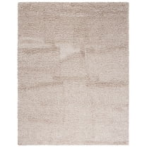 SAFAVIEH Santa Monica Cali Solid Shag Area Rug, Beige, 6'7" x 9'6"