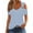 Light Blue, variant on Leesechin Tshirt Women's V-Neck Casaul Tops T-shirt