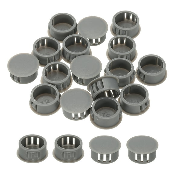 Uxcell Bouchons de Trou de Vis en Plastique, 99 Pcs 5/7 Pouces(18mm) Bouchons de Trou Ronds en Plastique à Enclenchement pour Bureau avec Illets, Gris