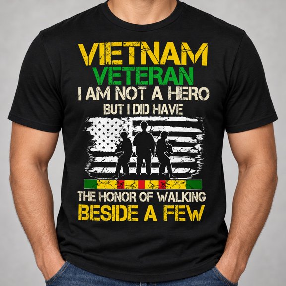 Trenditee Vietnam Veteran T-Shirt, I Am Not a Hero But Walked Beside a Few T-Shirt