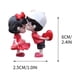thumbnail image 3 of Car Decoration Cute Couple Office Decoration, metal rolling cart, wooden base, 2-tier design, foldable, portable, modern home decor, stylish office accessory, for bedroom, 3 of 8