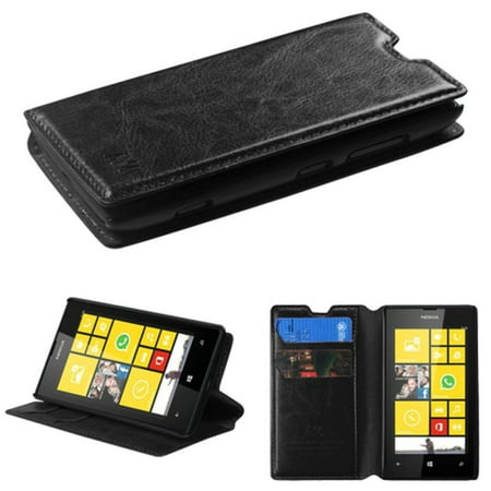 Insten Black MyJacket Wallet Case (with Tray & Package) For NOKIA Lumia