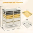 thumbnail image 3 of Costway Carrito Auxiliar con 12 Cajones Carro de Almacenamiento con Ruedas Estantería en Despacho Escritorio Oficina 64 x 38 x 75 cm, 3 of 10