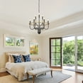 thumbnail image 3 of AOLALA 9 Light Lantern Ceiling Light,Black Farmhouse Chandeliers Hanging Candle Chandelier for Dining Room Light Fixture Bedroom Foyer Hall Kitchen Living Room and Entryway, 3 of 8