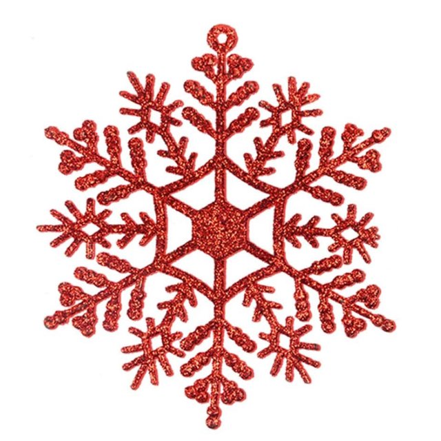 24 Uds. Adornos navideños de copos de nieve de plástico con purpurina para decoración navideña, decoración de ventanas