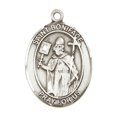thumbnail image 2 of Mens Medium Oval .925 Sterling Silver Saint Boniface Medal Pendant on 24 Inch Rhodium Plated Heavy Curb Brass Chain with Lobster Claw Clasp,Catholic Religious Necklace-USA Made Gift Boxed, 2 of 6