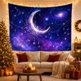 thumbnail image 3 of Moon Stars Night with Crescent Shades Soft Adorned, Nostalgic Vintage for Botanical Art Lovers, Botanical Wall Decor, Mother'S Day Gift, Tapestry Wall Hanging for Bedroom and Dorm, 3 of 7