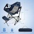 thumbnail image 3 of Gymax 2 Pcs Hamac Chaise de Camping avec Repose-Pieds Rétractable et Sac de Transport pour le Camping Bleu Marine, 3 of 10