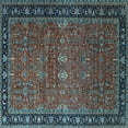 thumbnail image 1 of Ahgly Company Indoor Square Oriental Light Blue Industrial Area Rugs, 8' Square, 1 of 4