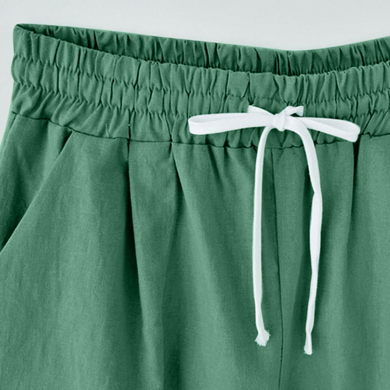 HSMQHJWE Bloomer Shorts Sleepwear For Women Shorts Set Plus Size Women  Summer High Waisted Cotton Linen Dandelion Print Pants Plus Size Shorts  Lacing