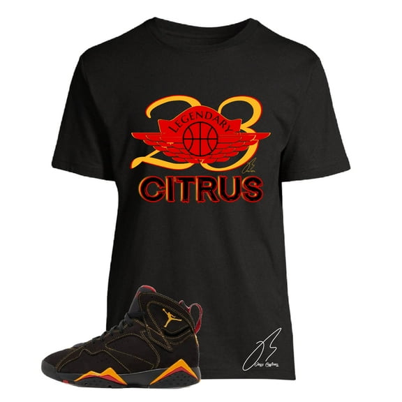 Shirt To Match Jordan Retro 7 Citrus,23 Wing Graphic Tee (XXXL, Black)