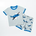 thumbnail image 2 of FUNDUFI Boys Pajamas Set Short Sleeve Cartoon Airplane Print Pajama Tops Shorts 2Pcs Pjs Sets Sleepwear Clothes Set For Boy Comfy Kids Loungewear, 2 of 9