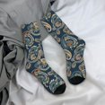thumbnail image 5 of Logiee Indian Paisley 2 Print Adult Socks for Men & Women,Calf Socks, Ankle Socks,Boots Socks,Breathable Casual Sock,Unisex Crew Socks, 5 of 6