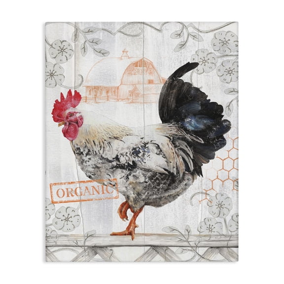 Stupell Industries Rustic Lodge Organic Pattern Rooster Canvas Art, 24 x 30, by Studio 731 rep. Levison Designs