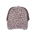 thumbnail image 1 of Low Profile Canvas Leopard Print Mesh Trucker Cap , Brown, 1 of 2