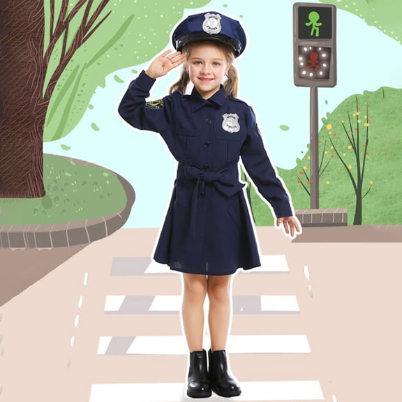 SONGGE Toddler Outfit Sets Girls Officer Kids Cop For Girls Cop Halloween Cartoon Holiday Clothes Sets