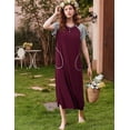 thumbnail image 4 of Oudiya Women's Nightgown Short Sleeve Loungewear Sleepwear Full Length Sleep Shirt with Pockets, M-4XL, 4 of 5