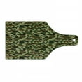 thumbnail image 1 of Camouflage Cutting Board, Squad Uniform Design with Vivid Color Scheme Hunting Camouflage Pattern, Tempered Glass Cutting and Serving Board, Wine Bottle Shape, Green Brown Khaki, by Ambesonne, 1 of 1
