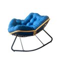 thumbnail image 6 of Lisonu Ultra-Plush Rattan Rocking Chair with Deep Cushion, Ergonomic Lounge Chair for Patio, Balcony & Living Room, 450LB Capacity, Dark Blue, 6 of 11