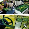 thumbnail image 7 of XYZCANDO Clover Golf Cart Seat Covers Golf Cart Steering Wheel Covers Golf Cart Flag 4 Set St. Patrick's Day Golf Cart Decor Club Car Seat Covers Steering Wheel Protector Mini Flags Green, 7 of 7