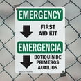 thumbnail image 5 of (2 Pack) First Aid Kit Bilingual OSHA Emergency Sign 10 Inch X 14 Inch Plastic Sign, Weather Resistant, UV Protected for Workplace, Business, and Construction Site, Made in the USA, 5 of 8