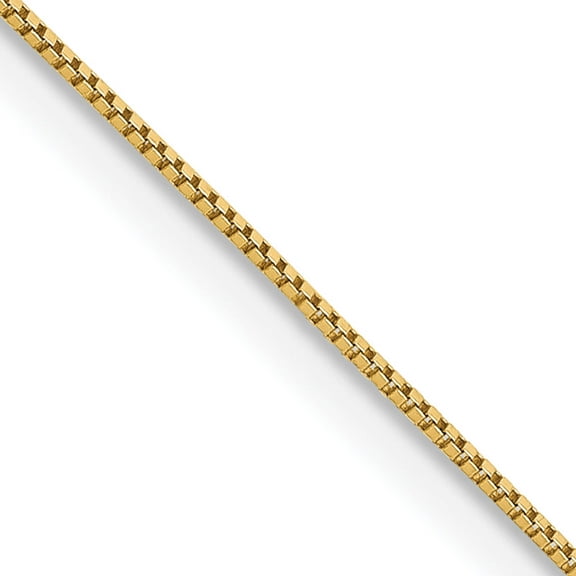 14K Yellow Gold .5mm Carded Box Chain (18 X 0.5) Made In South Africa 5by-18