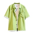 thumbnail image 1 of pstuiky Camisa de manga corta para hombre, Camiseta informal de manga corta con botones de color liso para hombre camisetas de hombre xxxxl, 1 of 3