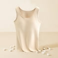 thumbnail image 4 of WREESH Womens Slim Tank Tops Winter Velvet Thermal Inner Wear With Chest Pad Integrated Velvet Thickening Bottoming Large Size New Underwear Khaki, 4 of 8