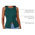 thumbnail image 4 of Remera PRETTYGARDEN sin mangas acanalada con botones color malaquita talla L, 4 of 9
