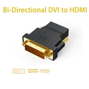 CableCreation DVI to HDMI Adapter, Bi-Directional DVI Male to HDMI Female Converter, Support 1080P, 3D for PS5,PS4,TV Box,Blu-ray,Projector,HDTV