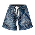 thumbnail image 3 of Cathalem Womens Premium Soft Linen Shorts Roll Hem Shorts with Pockets,Blue S, 3 of 4