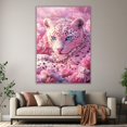 thumbnail image 6 of Mudket Framed Pink Leopard Wall Art, Jeweled Leopard Canvas Print, Cute Trendy Animal Decor for Girls Bedroom Living Room - 12"L x 8"W, 6 of 10
