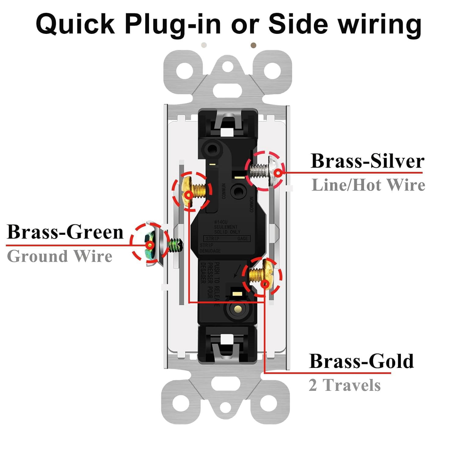 Greencycle Black 3 Way Light Switch, 8PK Three Way & Single Pole Switches, 15A 120-277V Black Rocker Paddle Wall Switch, On Off Switches for Residential & Commercial, Self-Grounding UL Listed