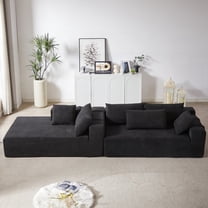 Modern Chenille Sectional Sofa - 108"L, 4-Seat, Free Combination