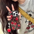 thumbnail image 3 of Retro Leopard Strawberry Phone Case with Chain for iPhone 12/12 Pro,Luxury Brown Cheetah Print Cute Y2K Design Trendy Girls Women Protective Cover+Charm(iPhone 12/12pro 6.1"), 3 of 9
